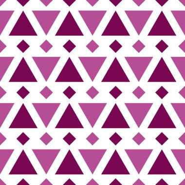 Kusursuz geometrik desen. Beyaz arkaplanda renkli üçgenler. Vektör illüstrasyonu.