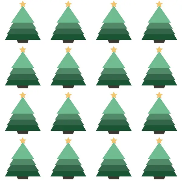 圣诞树 白色背景上的星星无缝图案 为您的设计提供矢量图解 — 图库照片