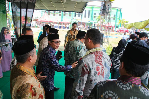 Indramayu Indonesia Oct 2015 Anies Baswedan Besökte Skolan När Han — Stockfoto
