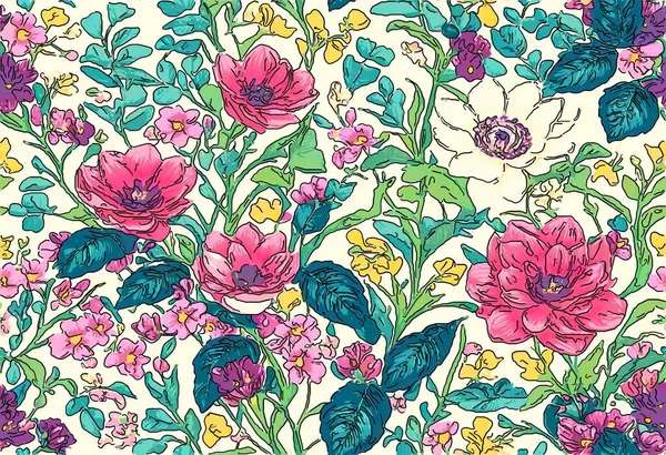 Abstrakte Bunte Floral Nahtlose Muster Kaleidoskop Mode Design — Stockfoto
