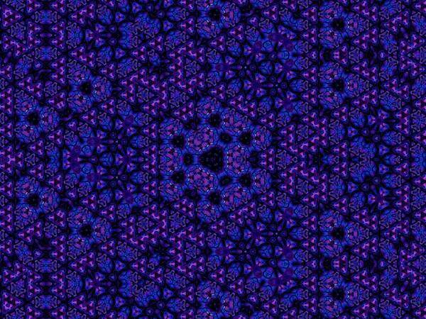 Анотація Фону Калейдоскопа Абстрактними Мотивами Синього Фіолетового Кольорів Унікальний Дизайн — стокове фото