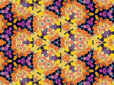  Soyut dekoratif renkli kaleydoskop deseni.