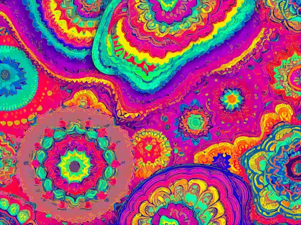Живой Современный Динамичный Абстрактный Фон Потрясающим Массивом Ярких Разнообразных Цветов — стоковое фото