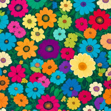 Renkli Çayır, soyut Vektör Arkaplanı, parlak ve canlı renklerle dolu bir dizi resimli çayır içeren canlı ve büyüleyici bir tasarım.. 