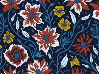 Vektör grafikleri kullanılarak yaratılmış soyut çiçek desenlerinin büyüleyici bir görüntüsü. Sanat eserleri, doğanın güzelliği ve karmaşık çiçek unsurları ile soyutlamanın ifade özgürlüğünü birleştirir..