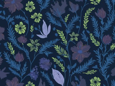 Vektör grafikleri kullanılarak yaratılmış soyut çiçek desenlerinin büyüleyici bir görüntüsü. Sanat eserleri, doğanın güzelliği ve karmaşık çiçek unsurları ile soyutlamanın ifade özgürlüğünü birleştirir..