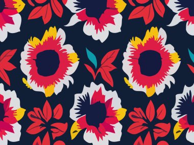 Vektör grafikleri kullanılarak yaratılmış soyut çiçek desenlerinin büyüleyici bir görüntüsü. Sanat eserleri, doğanın güzelliği ve karmaşık çiçek unsurları ile soyutlamanın ifade özgürlüğünü birleştirir..