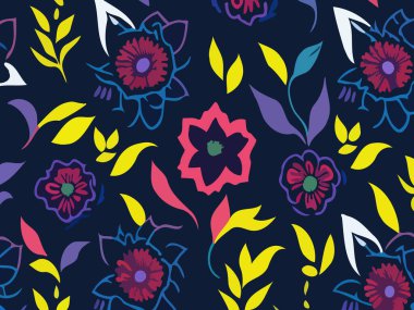 Vektör grafikleri kullanılarak yaratılmış soyut çiçek desenlerinin büyüleyici bir görüntüsü. Sanat eserleri, doğanın güzelliği ve karmaşık çiçek unsurları ile soyutlamanın ifade özgürlüğünü birleştirir..