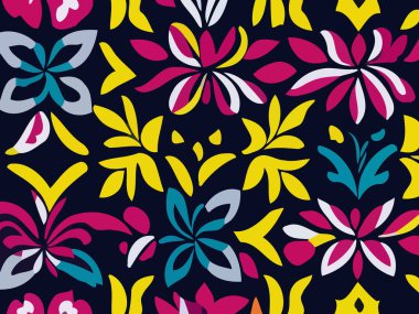 Vektör grafikleri kullanılarak yaratılmış soyut çiçek desenlerinin büyüleyici bir görüntüsü. Sanat eserleri, doğanın güzelliği ve karmaşık çiçek unsurları ile soyutlamanın ifade özgürlüğünü birleştirir..