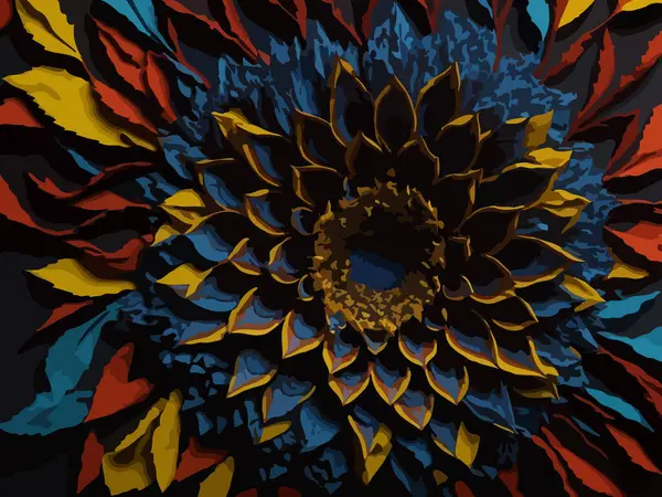 Eine Faszinierende Darstellung Abstrakter Floraler Muster Die Mithilfe Von Vektorgrafiken — Stockvektor