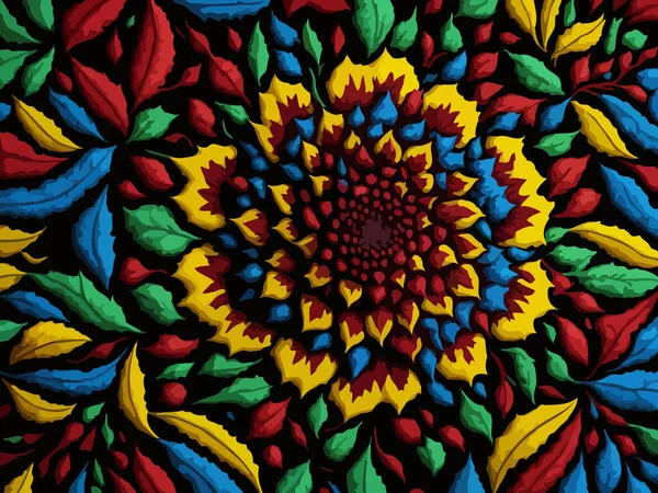 Eine Faszinierende Darstellung Abstrakter Floraler Muster Die Mithilfe Von Vektorgrafiken — Stockvektor