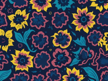 Vektör grafikleri kullanılarak yaratılmış soyut çiçek desenlerinin büyüleyici bir görüntüsü. Sanat eserleri, doğanın güzelliği ve karmaşık çiçek unsurları ile soyutlamanın ifade özgürlüğünü birleştirir..