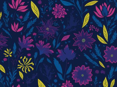 Vektör grafikleri kullanılarak yaratılmış soyut çiçek desenlerinin büyüleyici bir görüntüsü. Sanat eserleri, doğanın güzelliği ve karmaşık çiçek unsurları ile soyutlamanın ifade özgürlüğünü birleştirir..