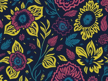 Vektör grafikleri kullanılarak yaratılmış soyut çiçek desenlerinin büyüleyici bir görüntüsü. Sanat eserleri, doğanın güzelliği ve karmaşık çiçek unsurları ile soyutlamanın ifade özgürlüğünü birleştirir..