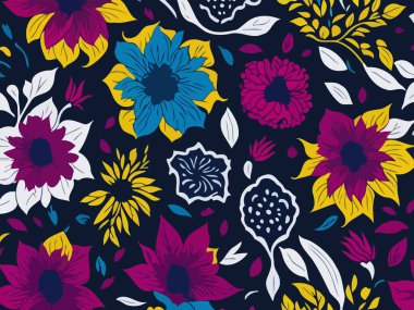 Vektör grafikleri kullanılarak yaratılmış soyut çiçek desenlerinin büyüleyici bir görüntüsü. Sanat eserleri, doğanın güzelliği ve karmaşık çiçek unsurları ile soyutlamanın ifade özgürlüğünü birleştirir..