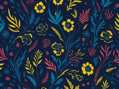 Doğadan esinlenilmiş Soyut Vektör tasarımı. Çiçekleri, geometrik şekilleri ve vahşi çiçekleri tasvir eden vektör çizimleri.