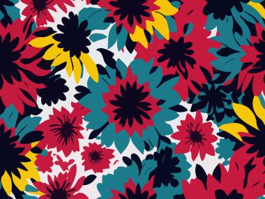 Doğadan esinlenilmiş Soyut Vektör tasarımı. Çiçekleri, geometrik şekilleri ve vahşi çiçekleri tasvir eden vektör çizimleri.