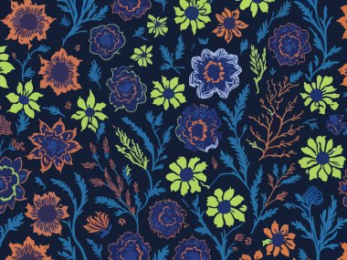 Doğadan esinlenilmiş Soyut Vektör tasarımı. Çiçekleri, geometrik şekilleri ve vahşi çiçekleri tasvir eden vektör çizimleri.