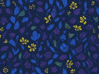 Vektör grafikleri kullanılarak oluşturulan soyut çiçek desenlerinin büyüleyici bir görüntüsü.