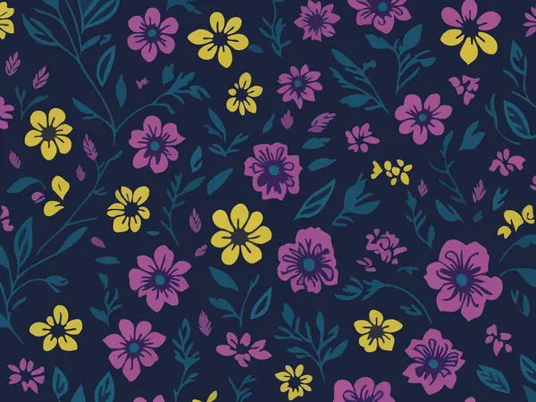 Vektör grafikleri kullanılarak oluşturulan soyut çiçek desenlerinin büyüleyici bir görüntüsü.