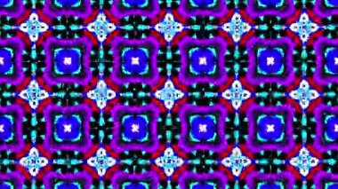 Görüntü hareketi Soyut neon kaleydoskop arkaplanı. 4K kaleydoskop hareketleri kusursuz. Benzersiz doku kaleydoskop tasarımı.