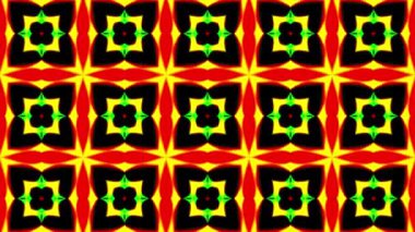 Görüntü hareketi Soyut neon kaleydoskop arkaplanı. 4K kaleydoskop hareketleri kusursuz. Benzersiz doku kaleydoskop tasarımı.