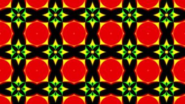 Görüntü hareketi Soyut neon kaleydoskop arkaplanı. 4K kaleydoskop hareketleri kusursuz. Benzersiz doku kaleydoskop tasarımı.