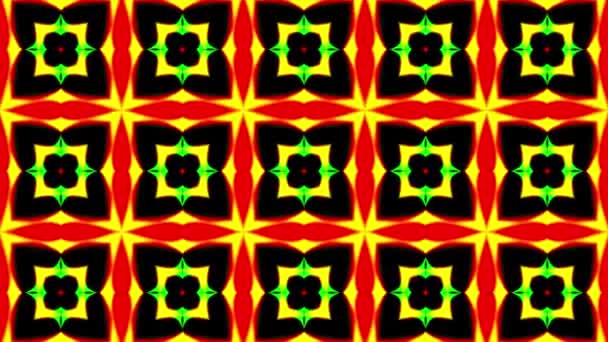 Pohyb Záznamu Abstraktní Pozadí Neonového Kaleidoskopu Kaleidoskop Pohyb Bezešvé Vzory — Stock video