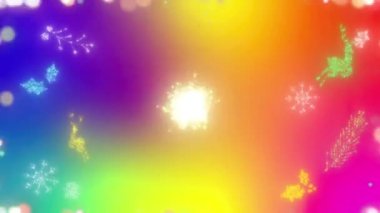 Noel kutlaması Mutlu yıllar, 3D animasyon grafikleri, 4K çözünürlük.