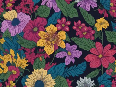 Vektör grafikleri kullanılarak yaratılmış soyut çiçek desenlerinin büyüleyici bir görüntüsü. Sanat eserleri, doğanın güzelliği ve karmaşık çiçek unsurları ile soyutlamanın ifade özgürlüğünü birleştirir..