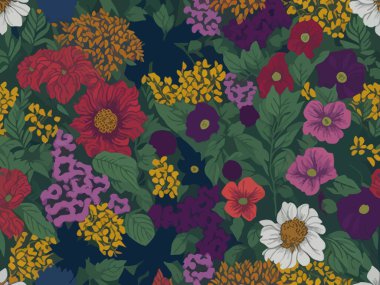 Vektör grafikleri kullanılarak yaratılmış soyut çiçek desenlerinin büyüleyici bir görüntüsü. Sanat eserleri, doğanın güzelliği ve karmaşık çiçek unsurları ile soyutlamanın ifade özgürlüğünü birleştirir..