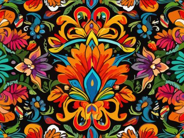 Canlı Çiçek Soyut Vektör İllüstrasyon Arkaplanı