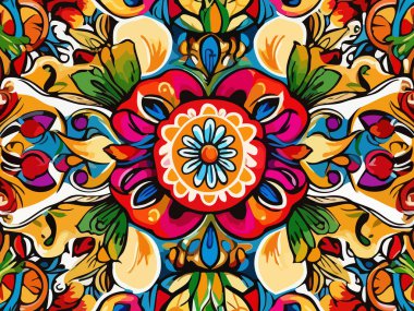 Canlı Çiçek Soyut Vektör İllüstrasyon Arkaplanı