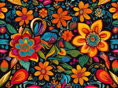 Canlı Çiçek Soyut Vektör İllüstrasyon Arkaplanı