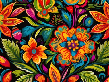 Canlı Çiçek Soyut Vektör İllüstrasyon Arkaplanı