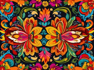 Canlı Çiçek Soyut Vektör İllüstrasyon Arkaplanı