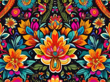 Canlı Çiçek Soyut Vektör İllüstrasyon Arkaplanı