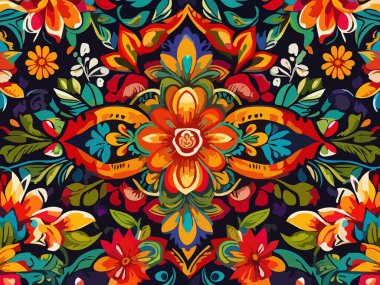 Canlı Çiçek Soyut Vektör İllüstrasyon Arkaplanı