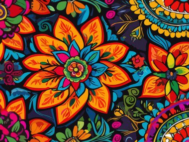 Canlı Çiçek Soyut Vektör İllüstrasyon Arkaplanı