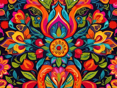 Canlı Çiçek Soyut Vektör İllüstrasyon Arkaplanı