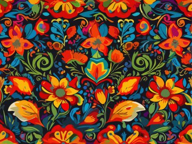 Canlı Çiçek Soyut Vektör İllüstrasyon Arkaplanı