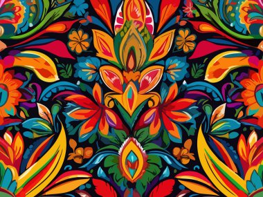 Canlı Çiçek Soyut Vektör İllüstrasyon Arkaplanı