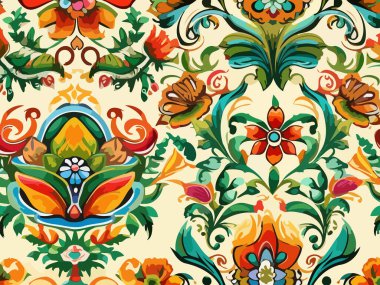 Canlı Çiçek Soyut Vektör İllüstrasyon Arkaplanı