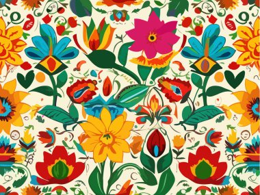 Canlı Çiçek Soyut Vektör İllüstrasyon Arkaplanı