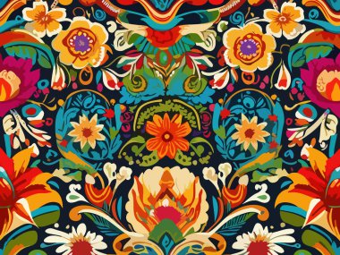 Canlı Çiçek Soyut Vektör İllüstrasyon Arkaplanı