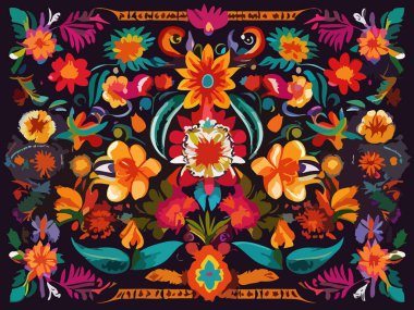 Canlı Çiçek Soyut Vektör İllüstrasyon Arkaplanı