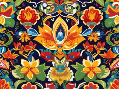 Canlı Çiçek Soyut Vektör İllüstrasyon Arkaplanı