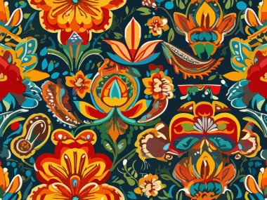 Canlı Çiçek Soyut Vektör İllüstrasyon Arkaplanı