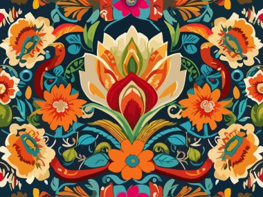 Canlı Çiçek Soyut Vektör İllüstrasyon Arkaplanı