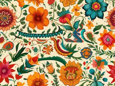 Canlı Çiçek Soyut Vektör İllüstrasyon Arkaplanı